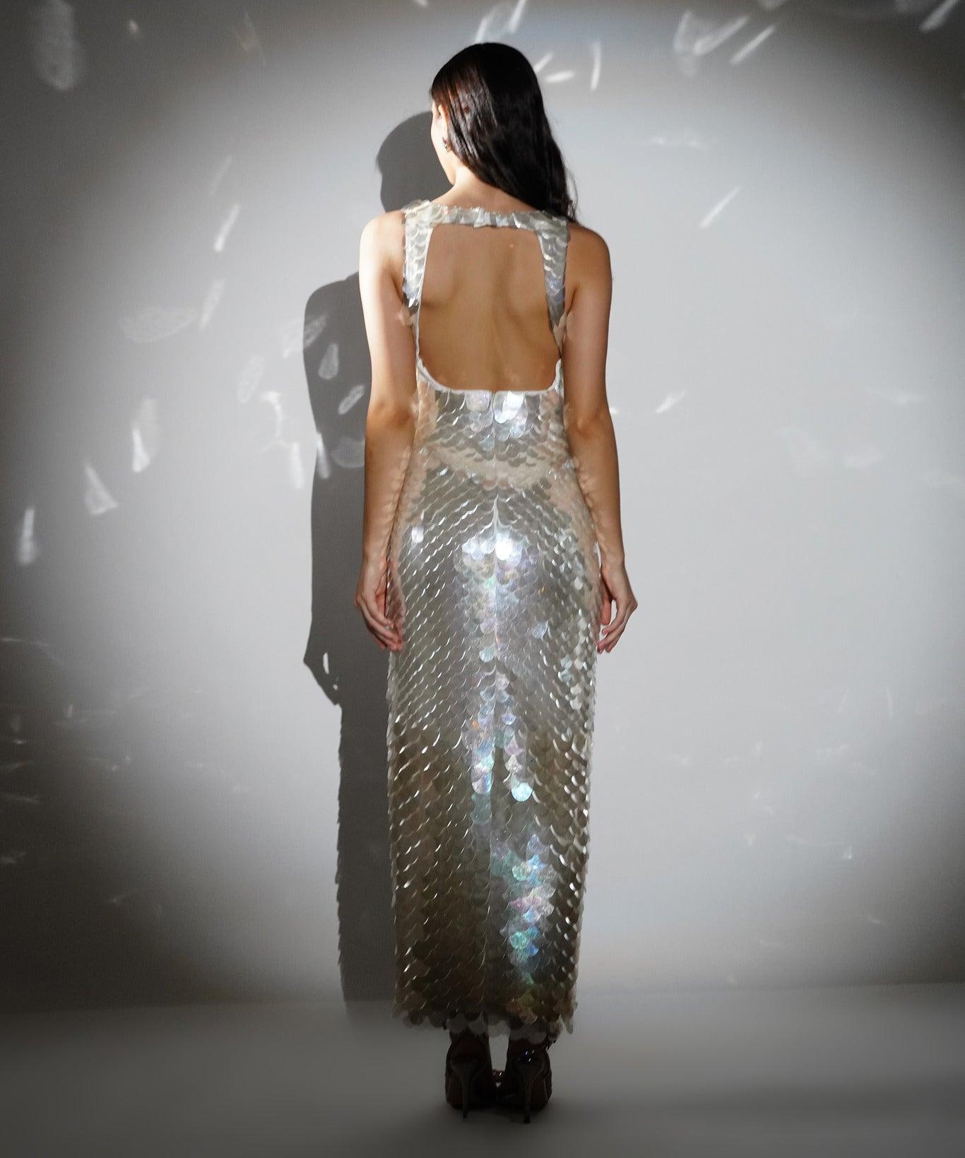 ANASTASIA HOLOGRAPHIC MAXI DRESS