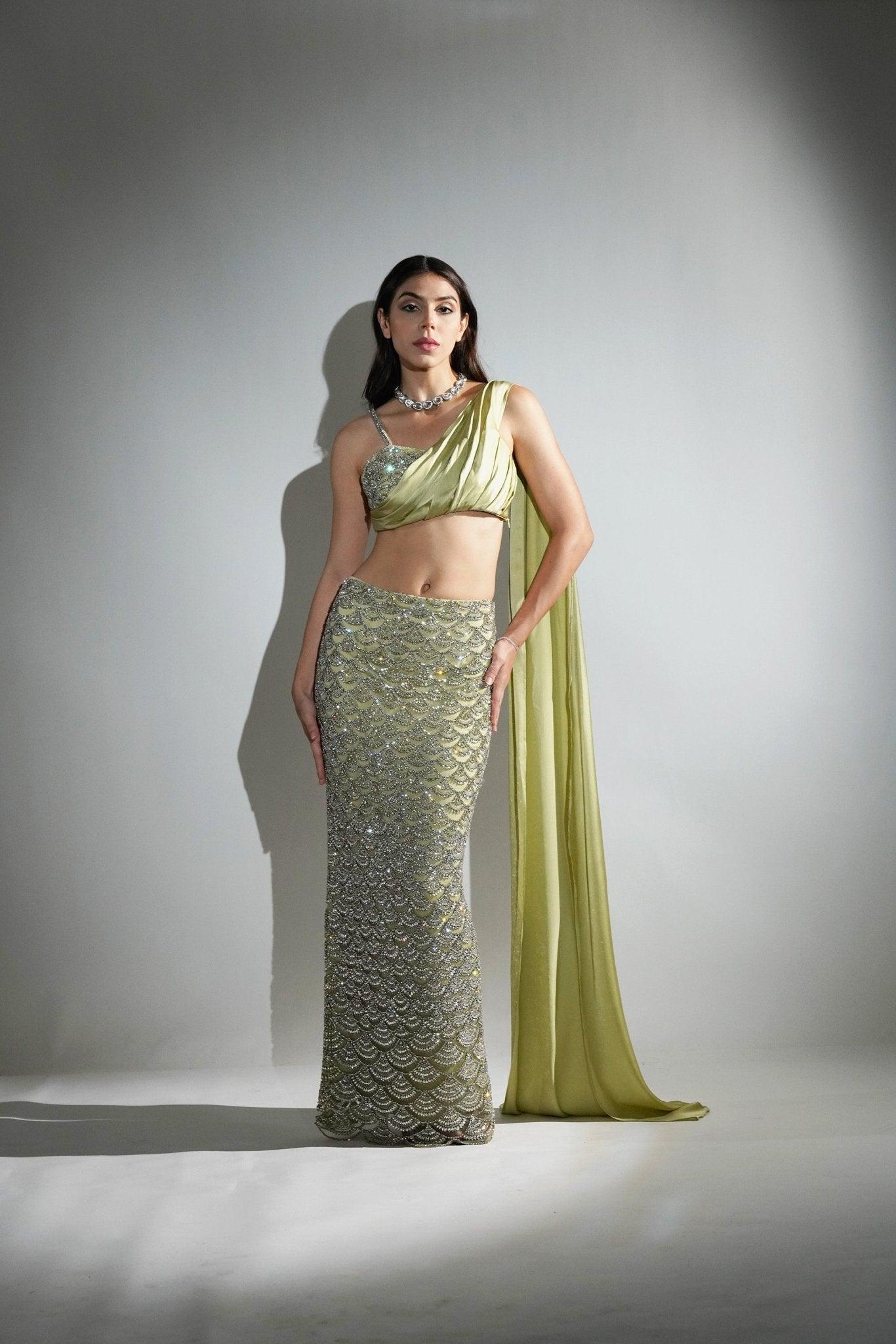 SERENA MATCHA GREEN CRYSTAL EMBELLISHED CO-ORD SET