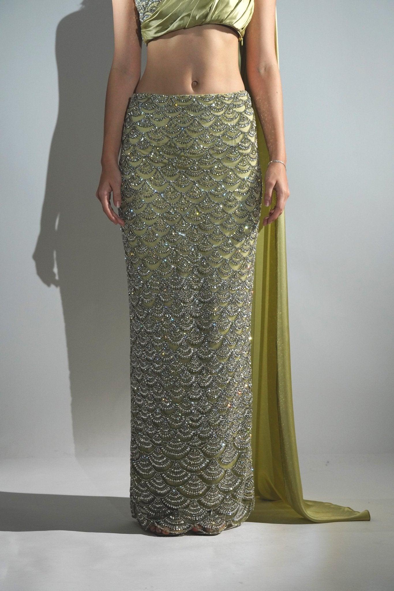SERENA MATCHA GREEN CRYSTAL EMBELLISHED CO-ORD SET