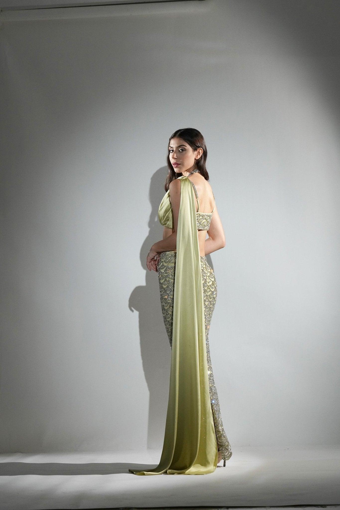 SERENA MATCHA GREEN CRYSTAL EMBELLISHED CO-ORD SET