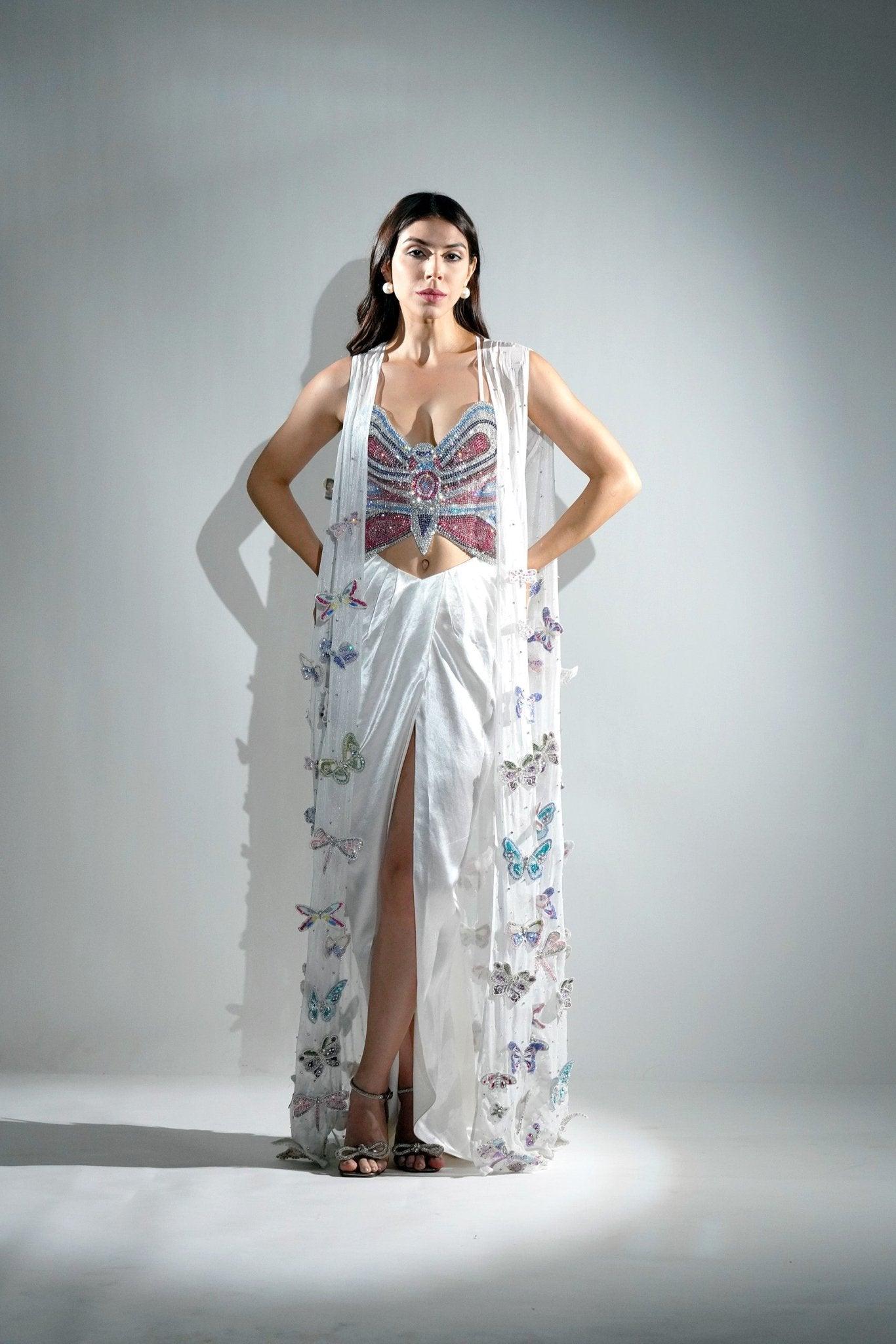ARIEL 3D RHINESTONE EMBELLISHED BUTTERFLY CO-ORD SET