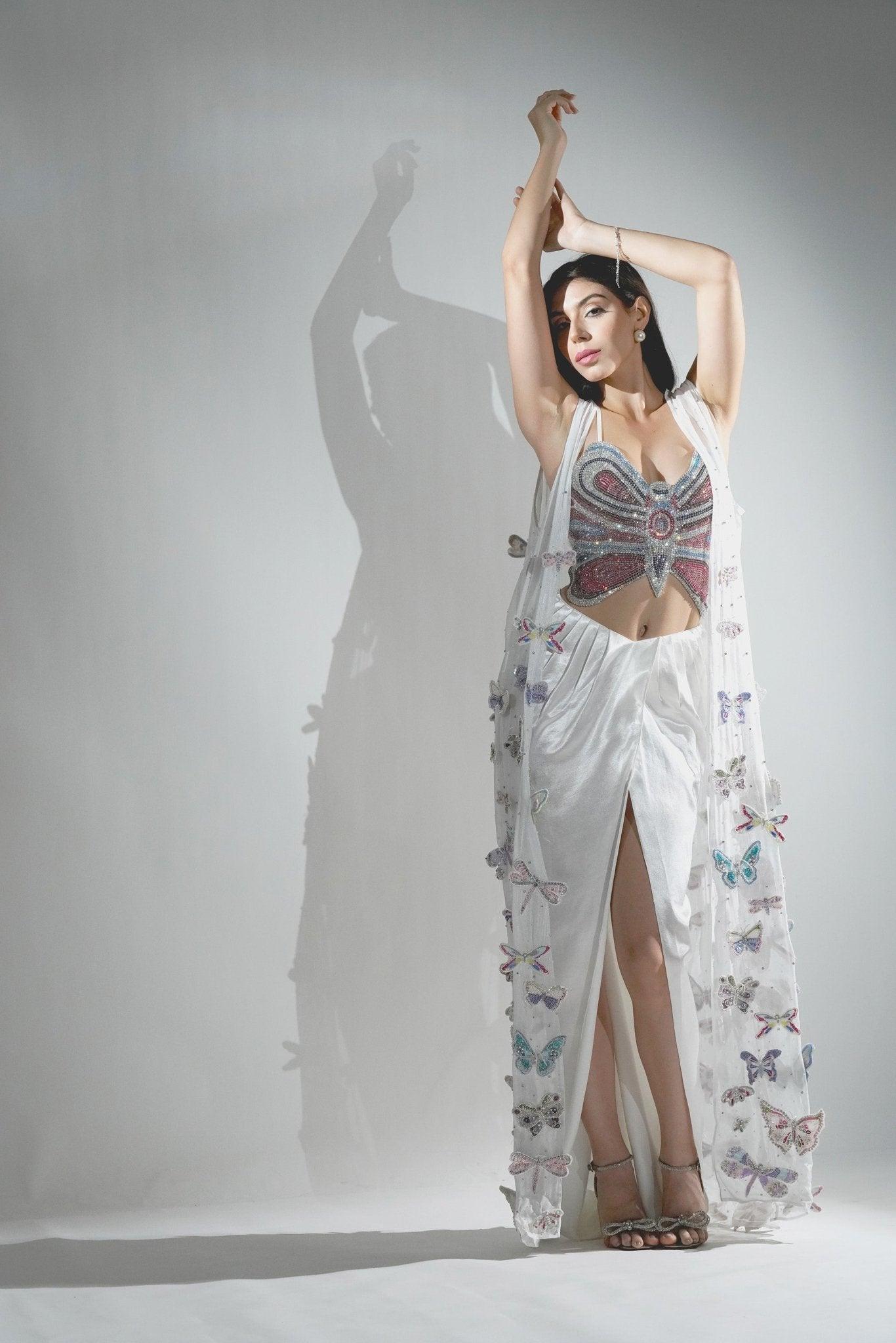ARIEL 3D RHINESTONE EMBELLISHED BUTTERFLY CO-ORD SET