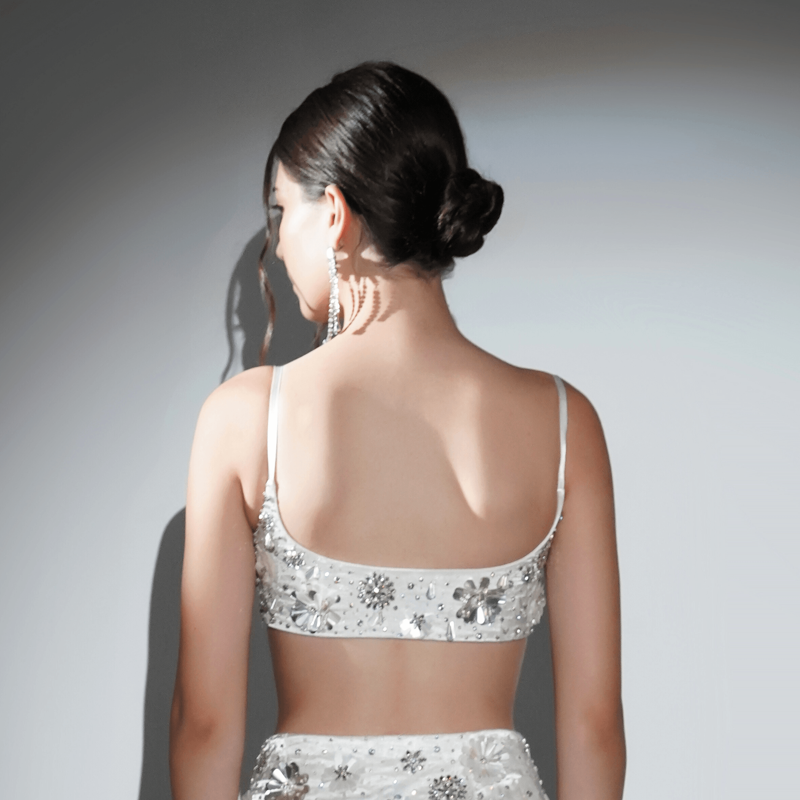 CHARLOTTE WHITE FLORAL SEQUIN EMBELLISHED MAXI CO-ORD SET