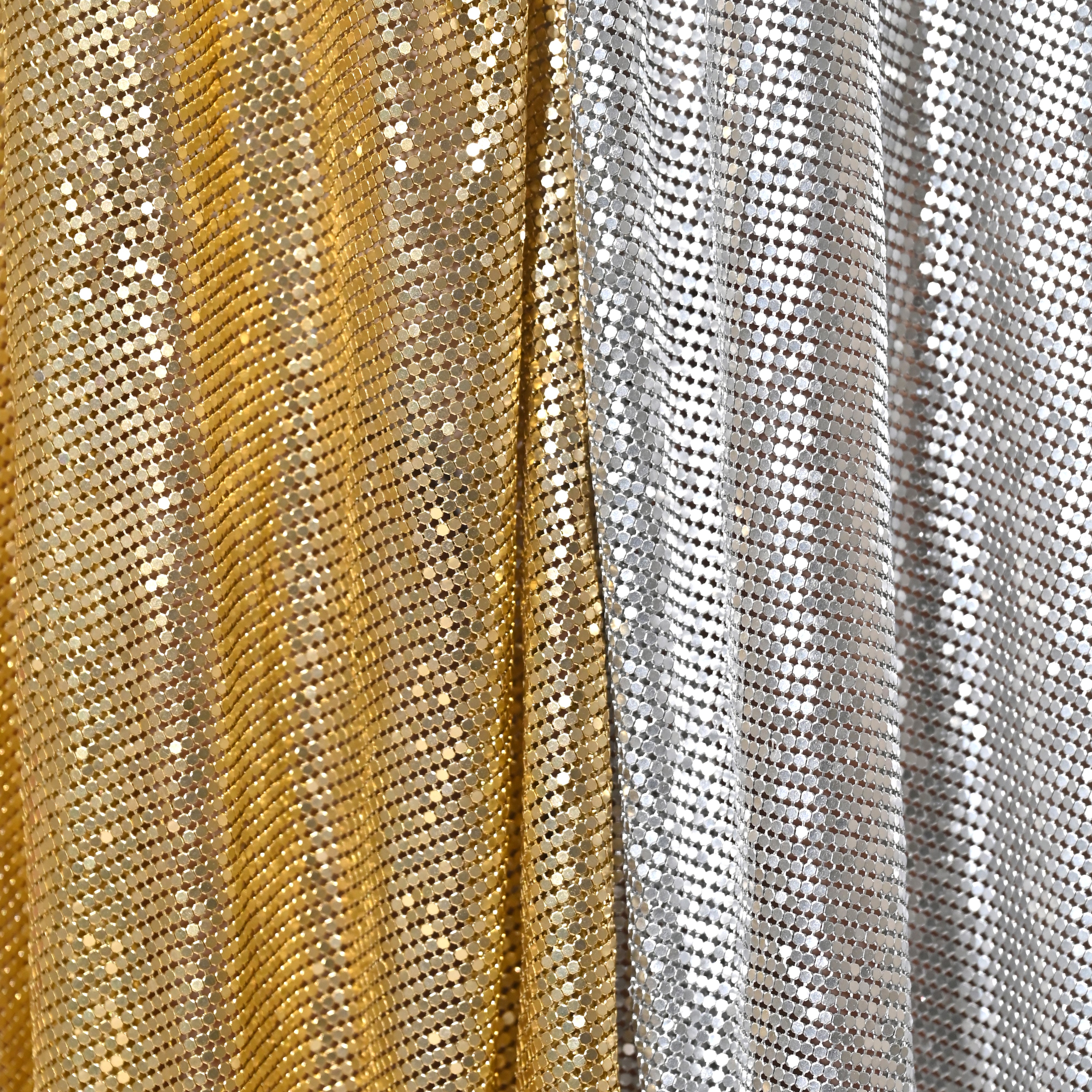 NOOR CHAIN MAIL METALLIC GOLD SILVER KAFTAN