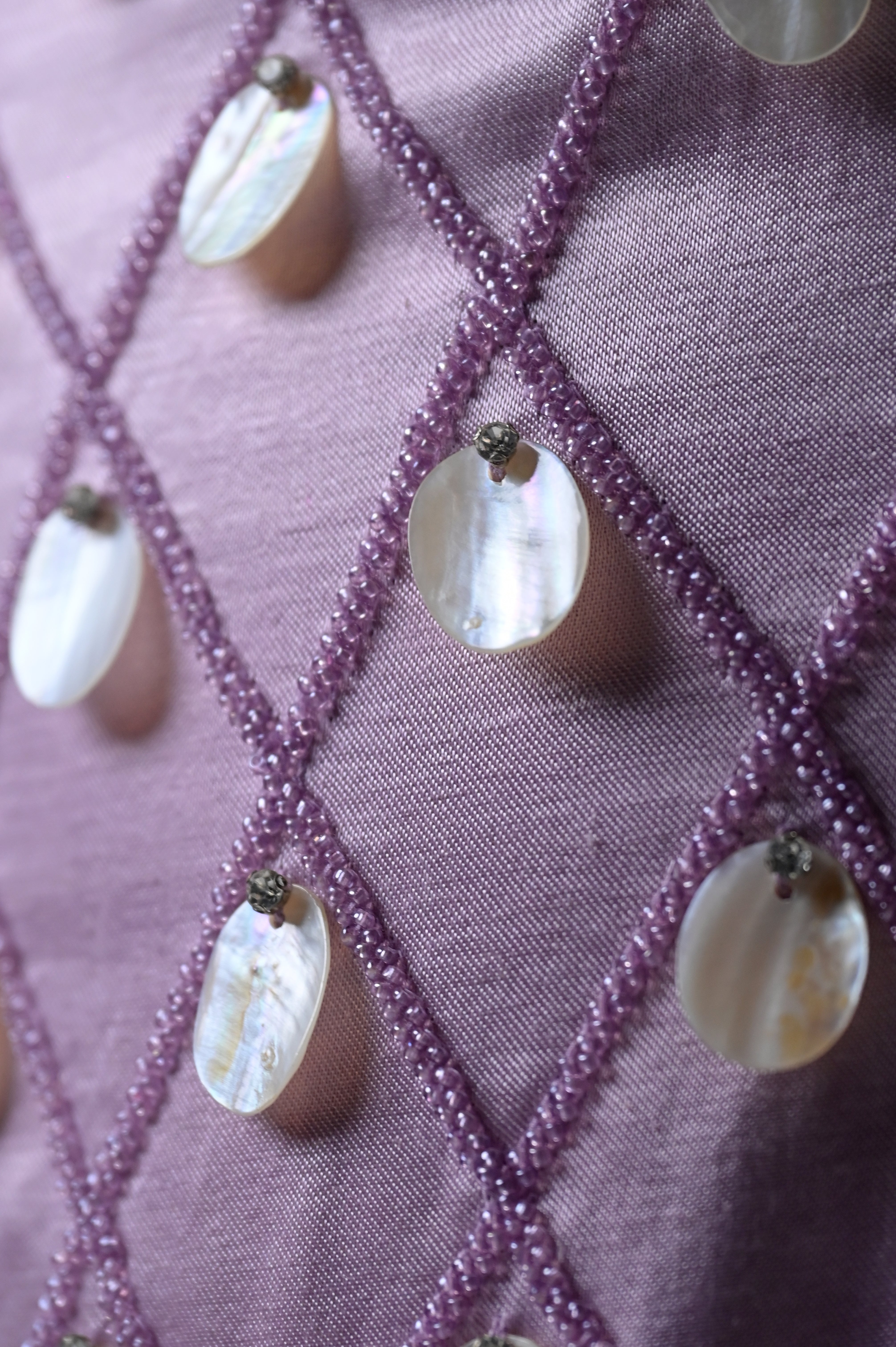 MADELINE POWDER LILAC PEARL MINI DRESS